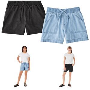 Member’sMark 2 pack girl’s woven shorts + bonus Active Girl black/white tee sz 6
